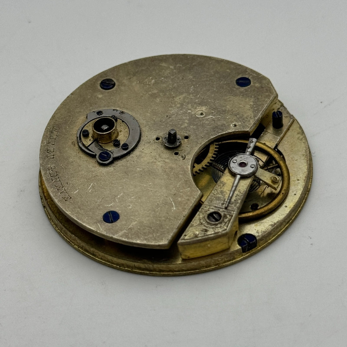 Antique Pocket Watch Movement Key Wound Muret Geneve Parts Repair Spares 47.6mm