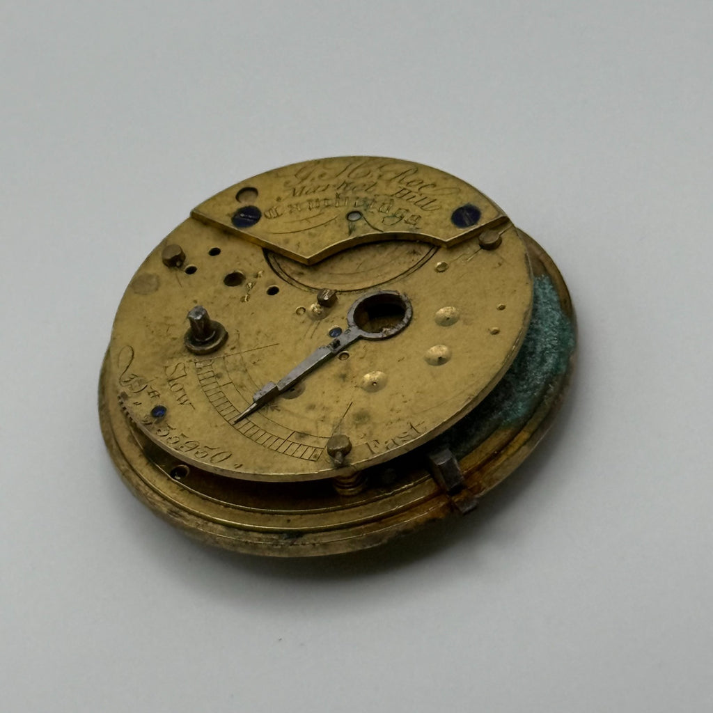 English Lever Fusee Pocket Watch Movement - G.H. Roc Cambridge - Parts / Repair