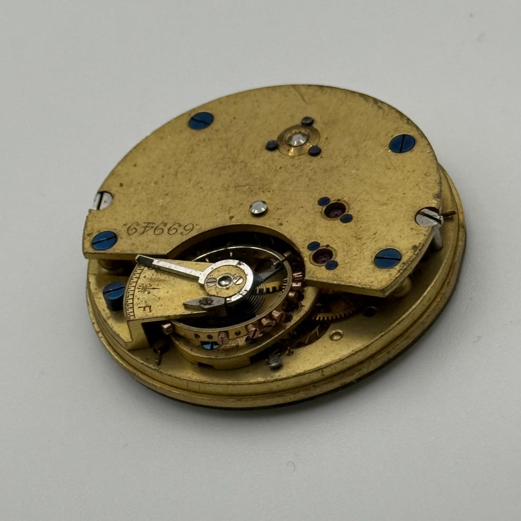 English Lever Pocket Watch Movement - Unidentified - Parts / Repair 35.7mm