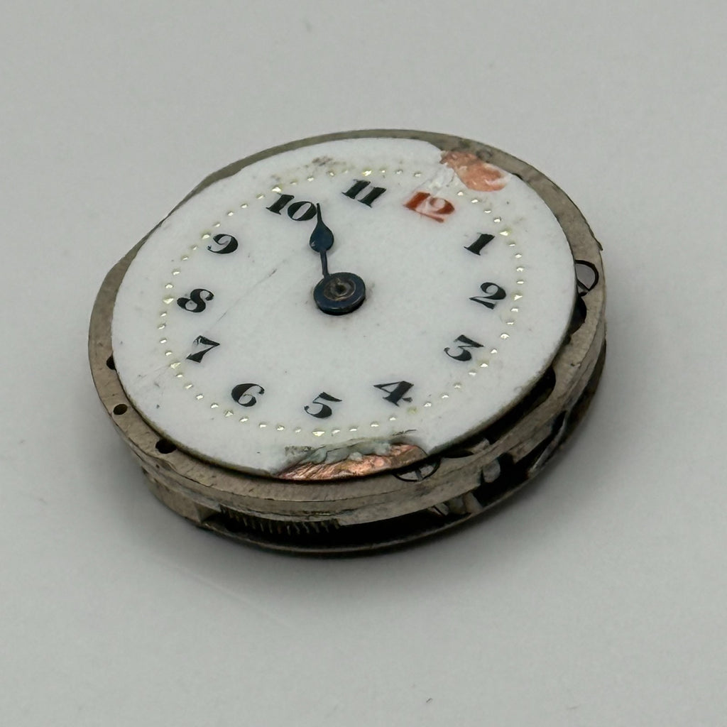 Red 12 Watch Movement - 15 Jewels - For Parts / Repair - 23.3mm