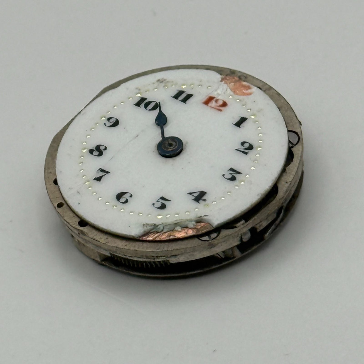 Red 12 Watch Movement - 15 Jewels - For Parts / Repair - 23.3mm
