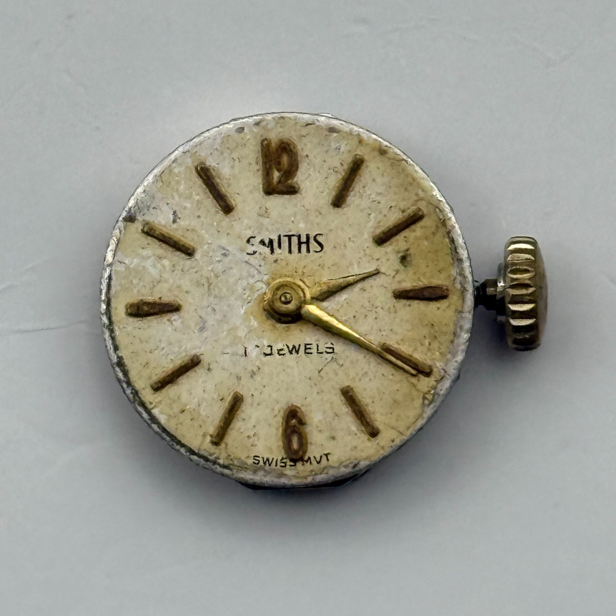 FE 68E4 Watch Movement Smiths 17 Jewels Swiss Manual Wind Parts Repair 13.1mm