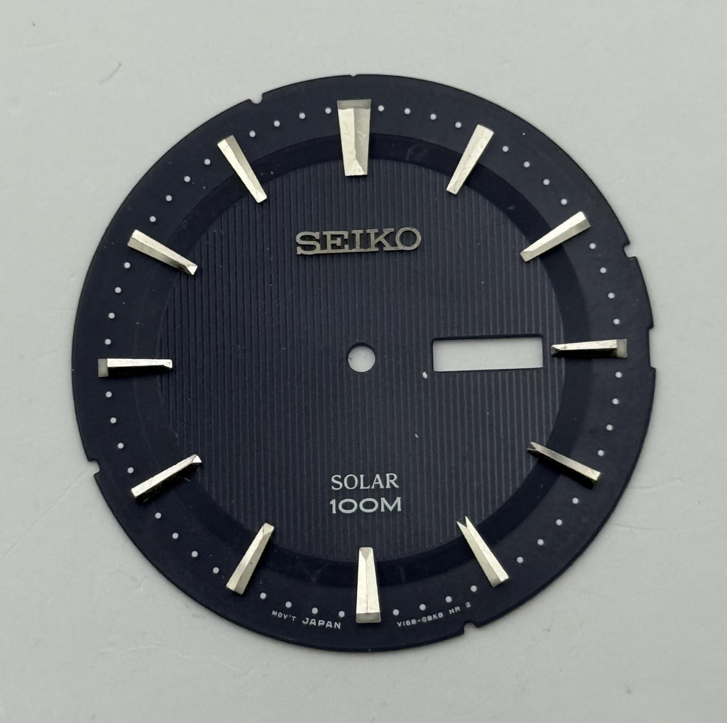 Seiko V168-0BK8 Watch Dial Solar 100M Black Japan Spare Parts Repair 37.4mm