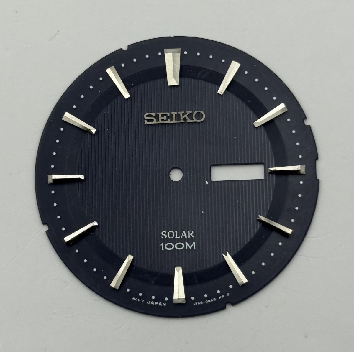 Seiko V168-0BK8 Watch Dial Solar 100M Black Japan Spare Parts Repair 37.4mm