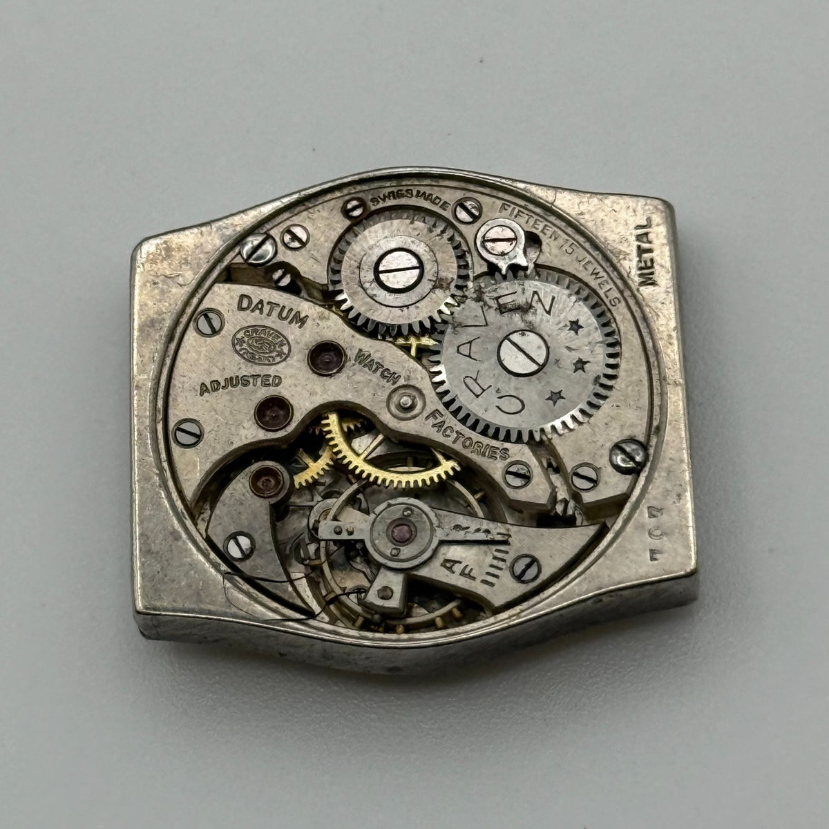Datum Watch Factories 707 Craven Watch Movement - For Parts / Repair - 23.7mm
