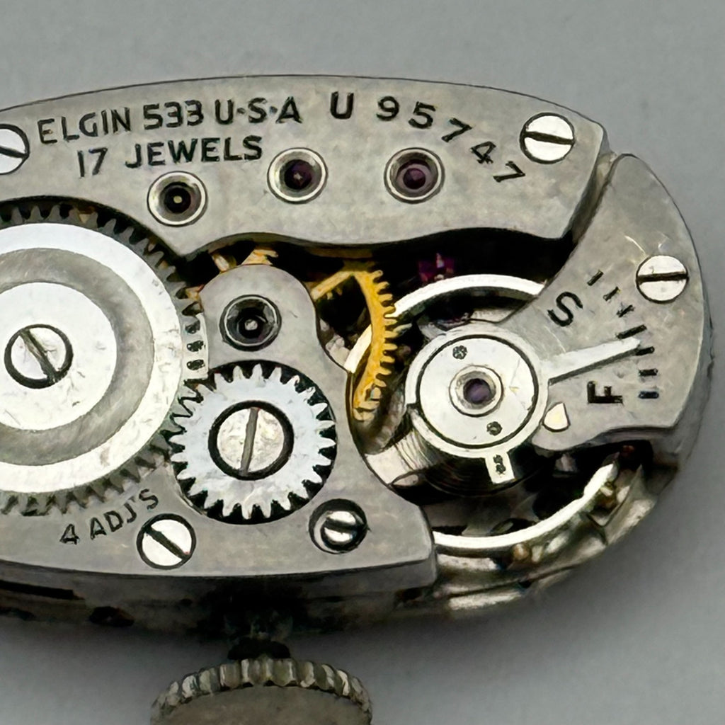 Elgin De Luxe Grade 533 Model 2 Watch Movement - 1947 21/0s - For Parts / Repair