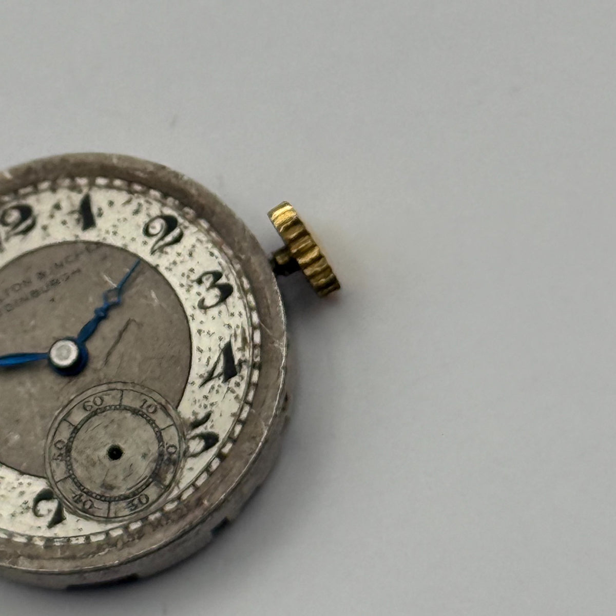 Hamilton & Inches Edinburgh Watch Movement Blue Jewels Sub Seconds Parts 21.9mm