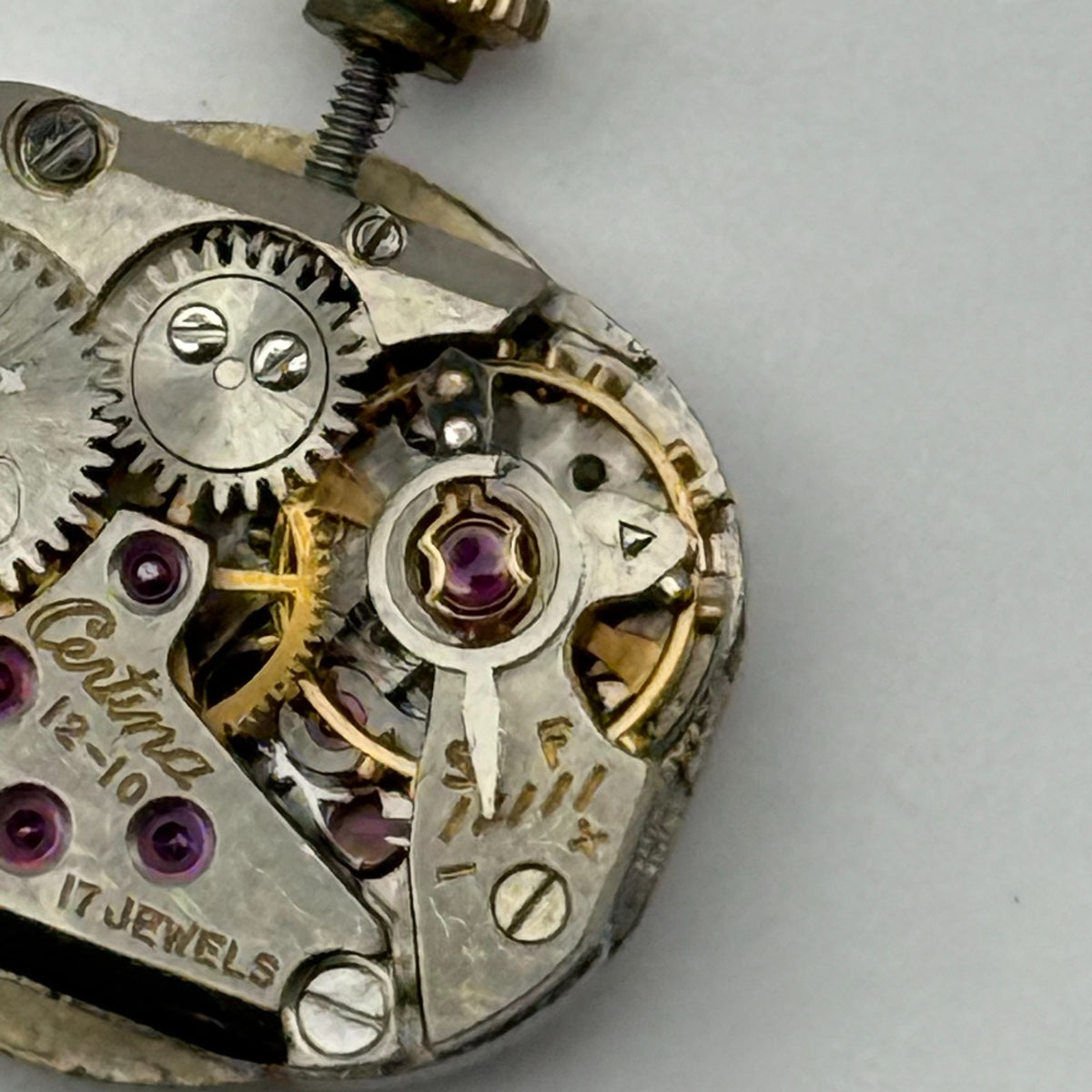 Certina 12-10 Watch Movement Running 17 Jewels Swiss Manual Wind Parts 12.1mm