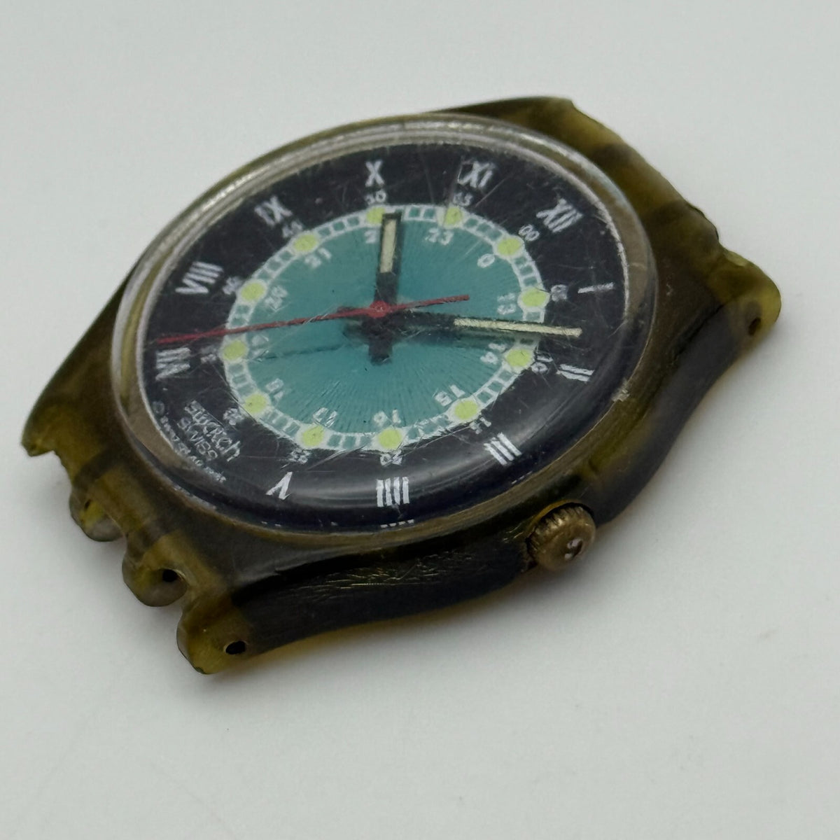 33mm Vintage 1992 Swatch Screw Driver 24 Hour Quartz Watch UNTESTED PARTS REPAIR