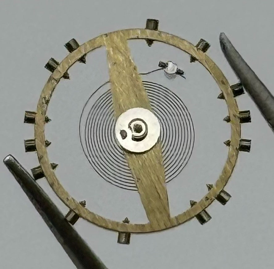 FHF 28 Balance Wheel Complete And Spring Renata 345 M Watch Movement Parts NOS
