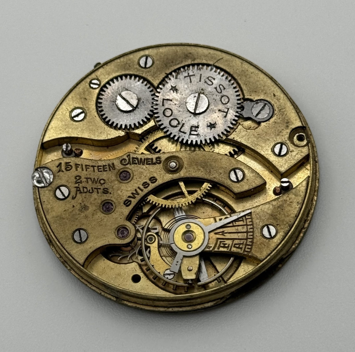 Swiss Lever Pocket Watch Movement - Tissot 18''' Hunter - Parts / Repair 41.4mm