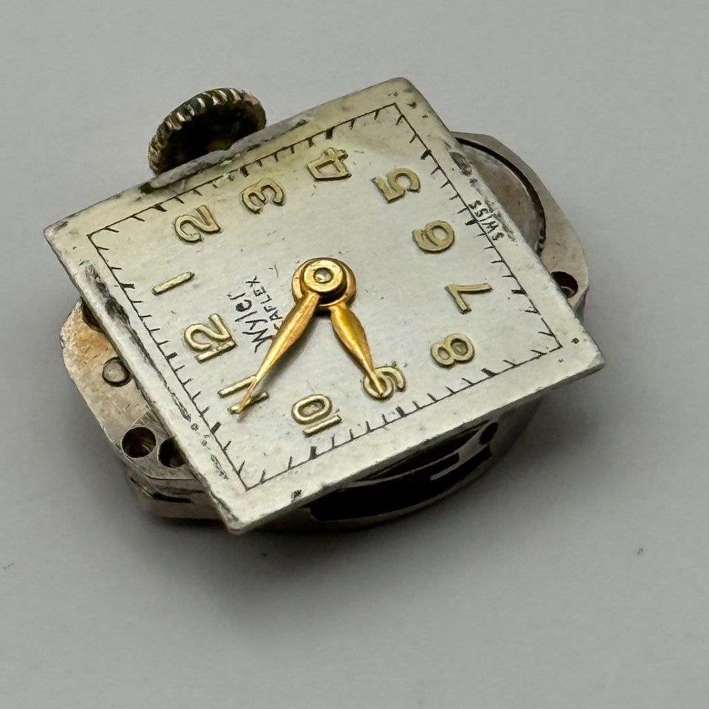 Wyler Incaflex Watch Movement 17 Jewels Swiss Manual Wind Parts Repair 15mm