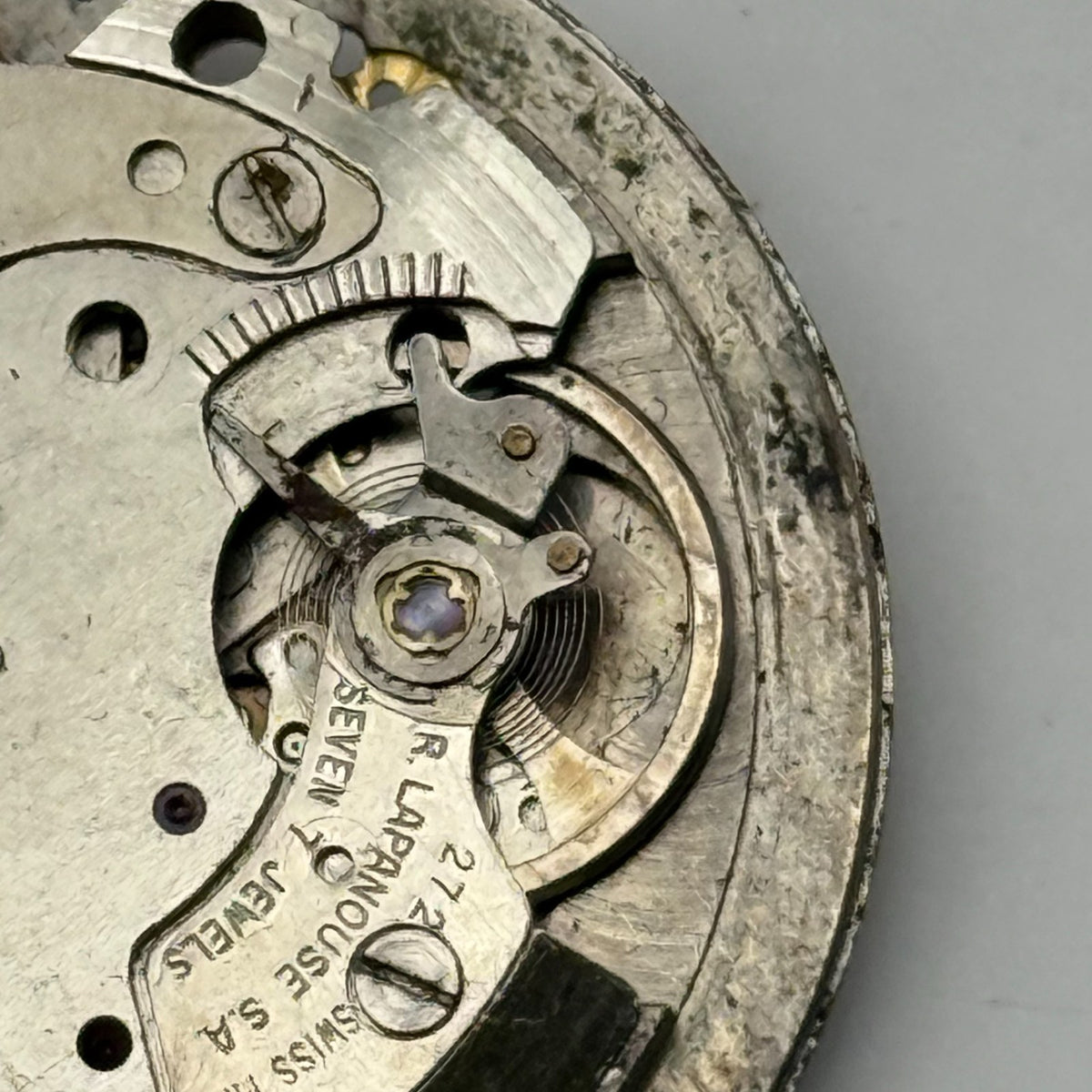 Rego 272 Watch Movement - R.A. Lapanouse 7 Jewels - For Parts / Repair - 27mm