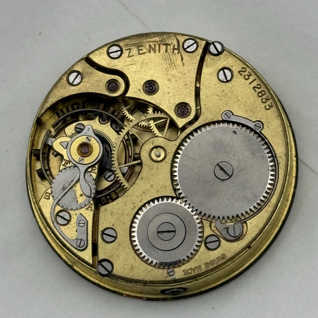 Zenith Pocket Watch Movement Sub Seconds Swiss Vintage Parts Repair 43.7mm