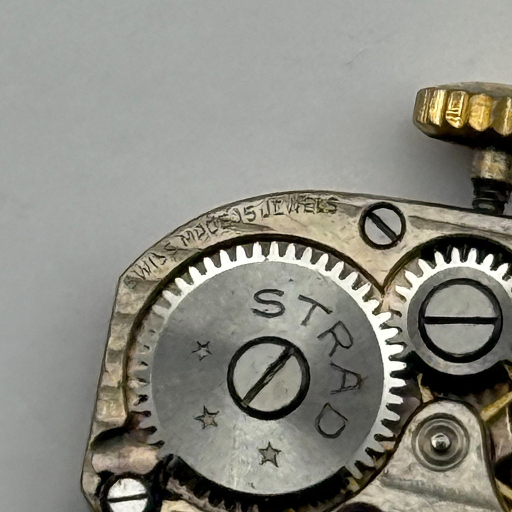 Strad Watch Movement 15 Jewels Swiss Manual Wind Vintage Parts Repair 12.6mm