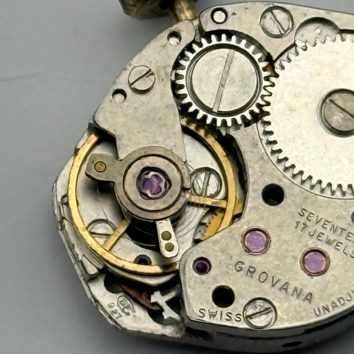 BFG 927 Watch Movement Grovana 17 Jewels Swiss Manual Wind Parts Repair 15.2mm