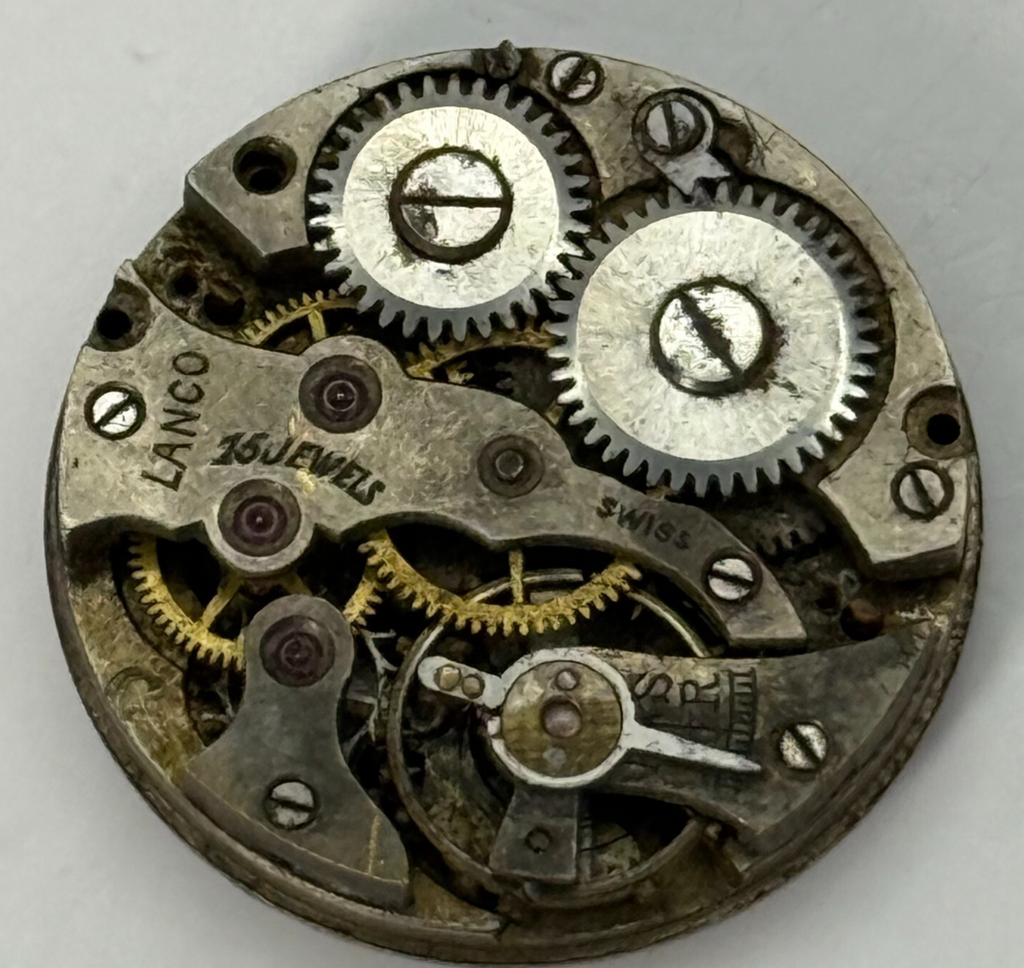 Lanco Watch Movement 15 Jewels Swiss Manual Wind Vintage Parts 21.9mm 