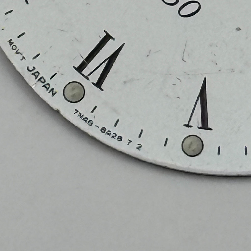 Seiko 7N4B-8A28 Watch Dial SQ 50 White Japan Vintage Spare Parts Repair 28.4mm
