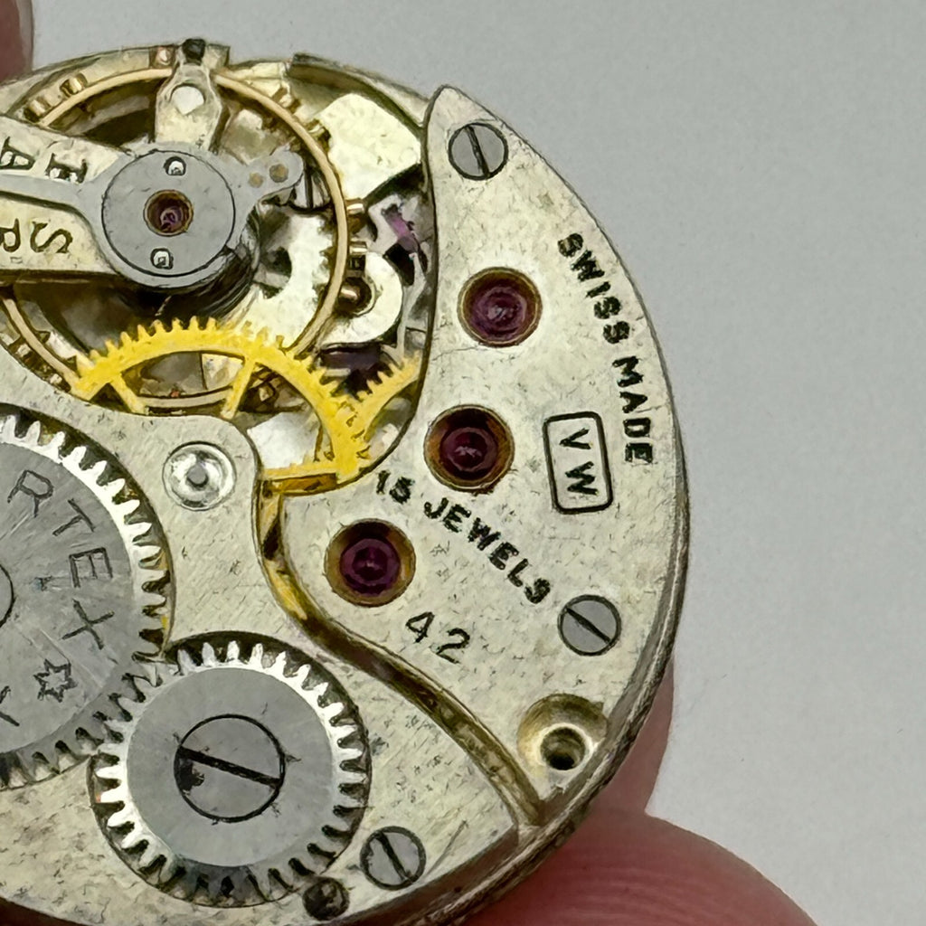 Revue VW Cal 42 Watch Movement Vertex Style Manual Wind Parts 19.6mm 