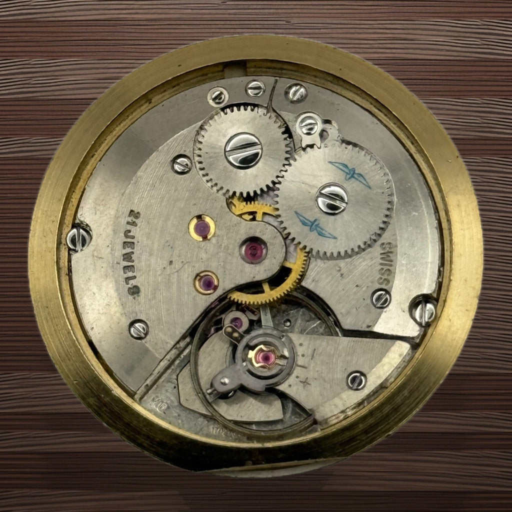 AS 1702/03 Watch Movement A. Schild Rotary Rare Glitter Dial Date Parts 30.5mm