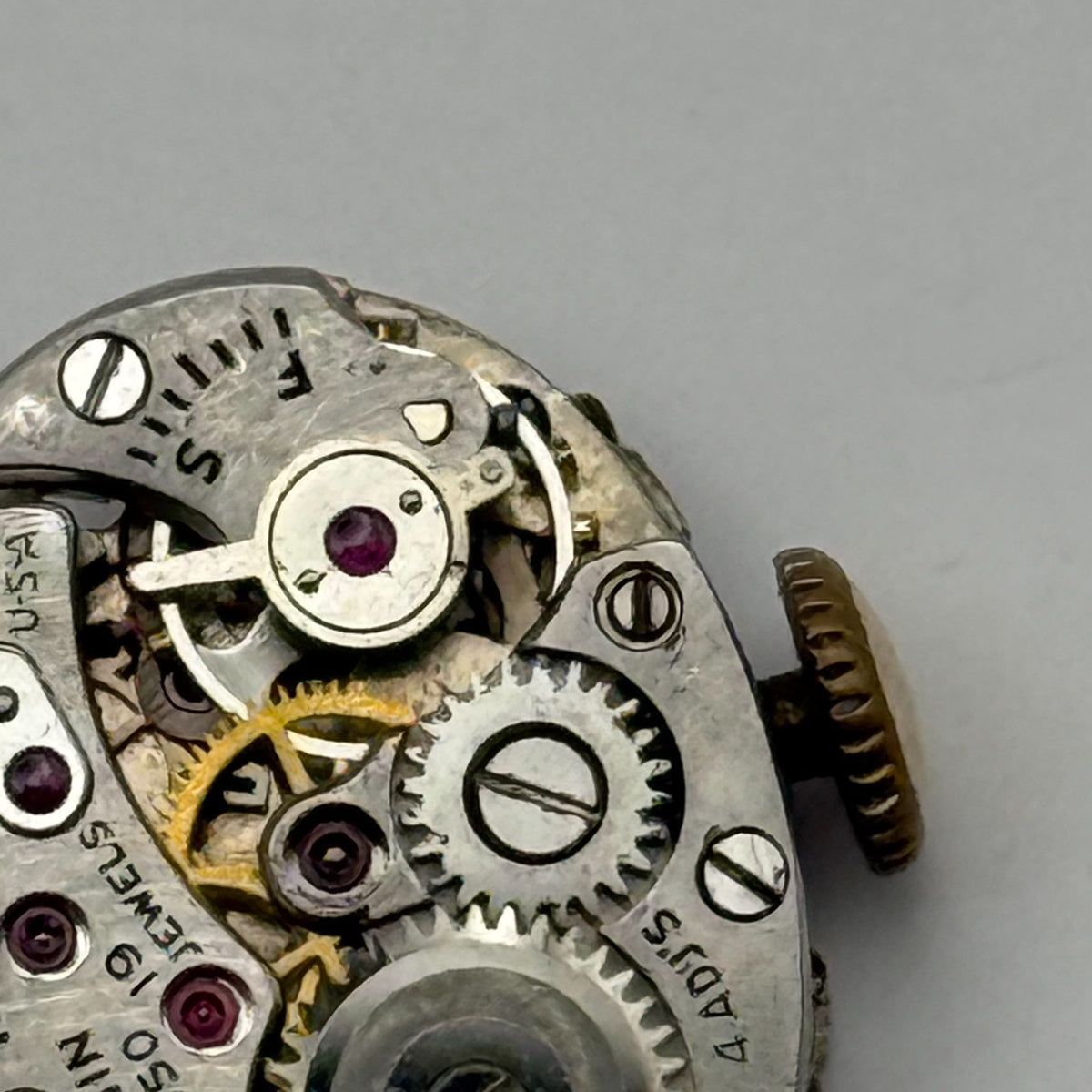 Lady Elgin 650 Watch Movement 19 Jewels U.S.A. Manual Wind Parts Repair 12.7mm