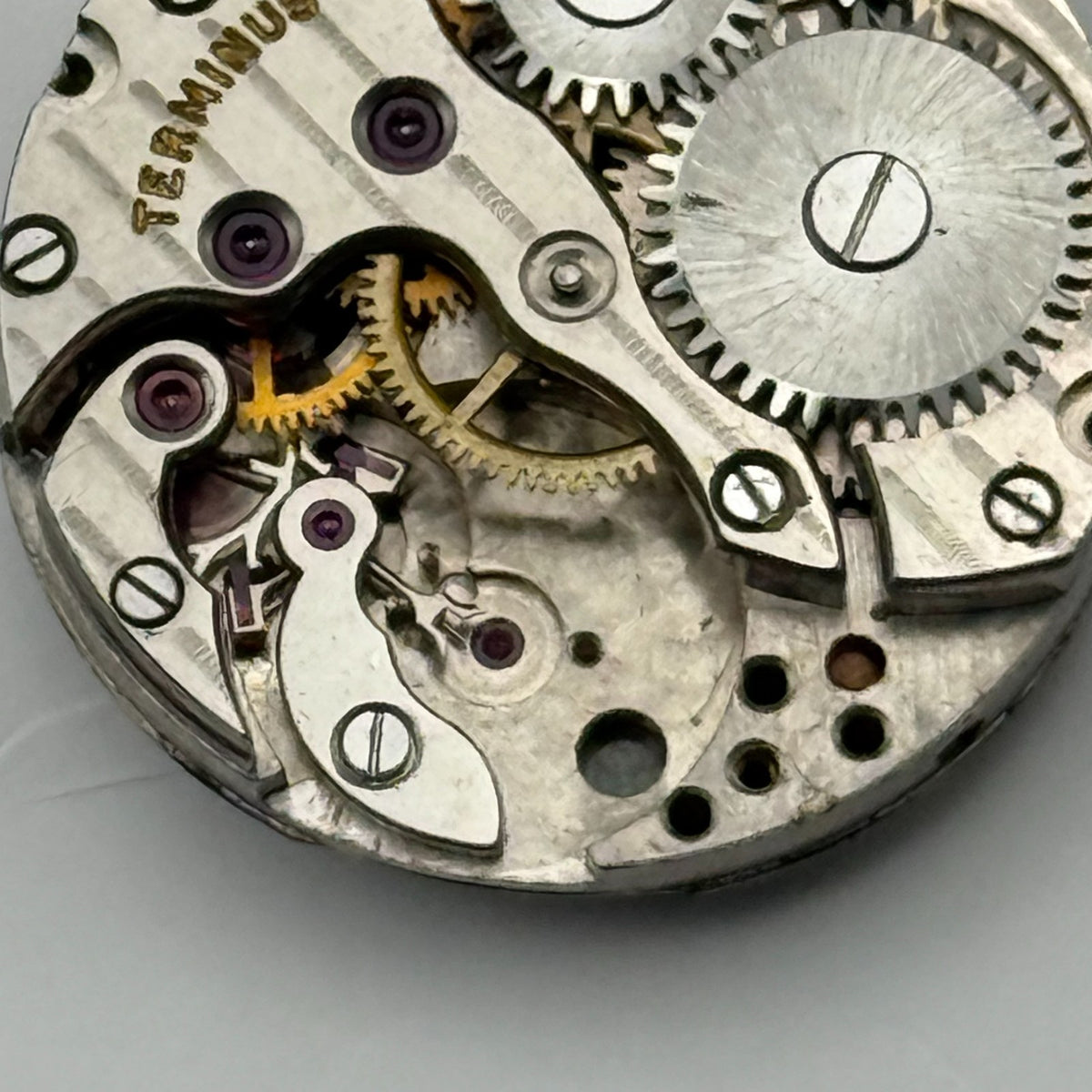 Unidentified Watch Movement Terminus Swiss Incomplete Parts Repair 19.3mm