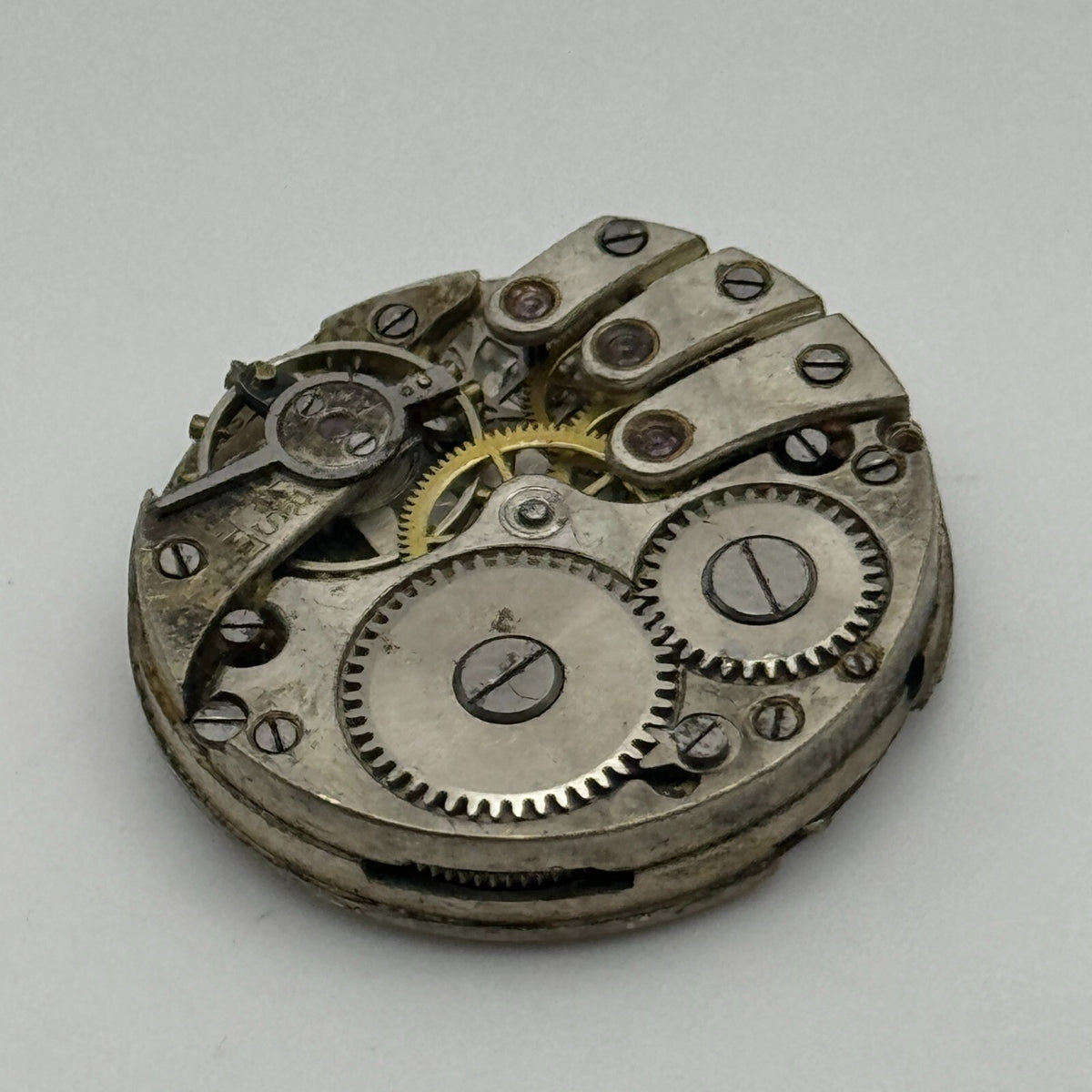 Unidentified Watch Movement Bullseye Dial Manual Wind 23.7mm Parts Repair