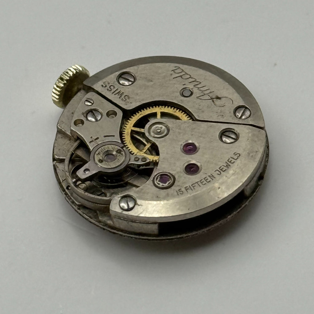 Amida 585 Watch Movement 15 Jewels Swiss Manual Wind Vintage Parts Repair 18.3mm