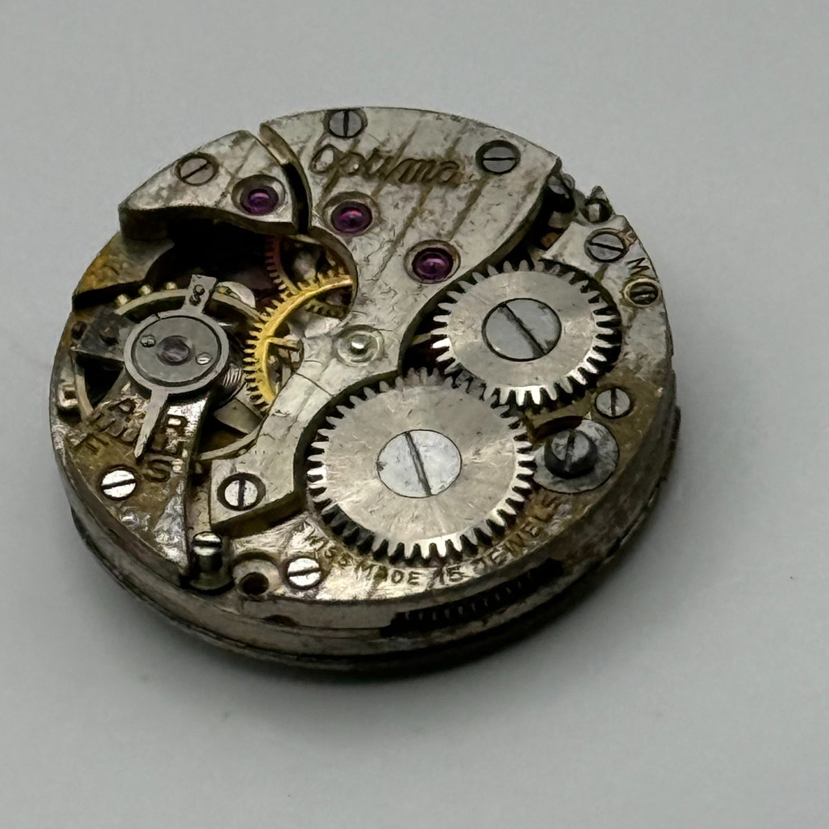 Optima Watch Movement 15 Jewels Swiss Subseconds Manual Wind Parts Repair 19.6mm