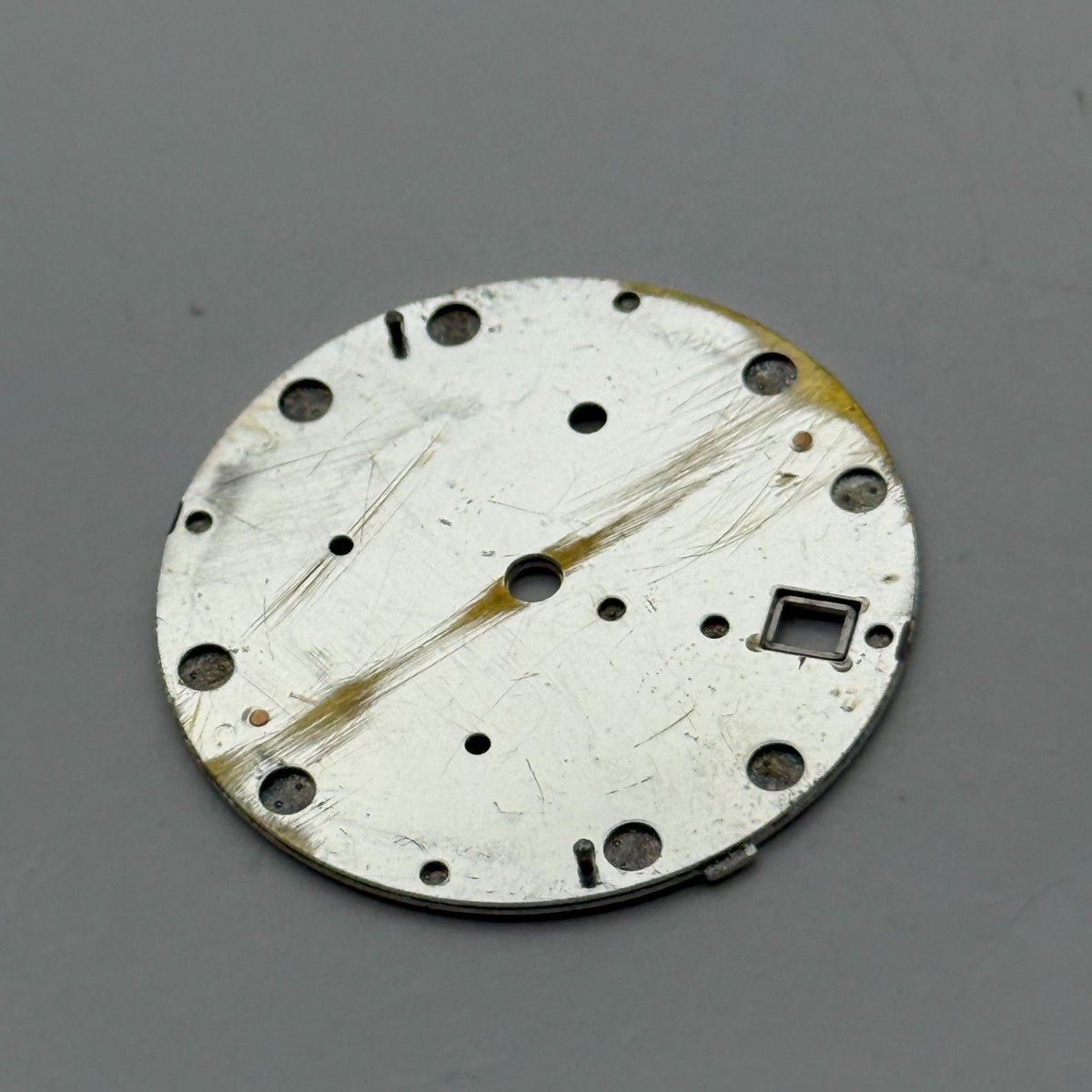 Seiko Watch Dial Chronograph Alarm 50M Silver Japan Spare Parts Repair 27.5mm