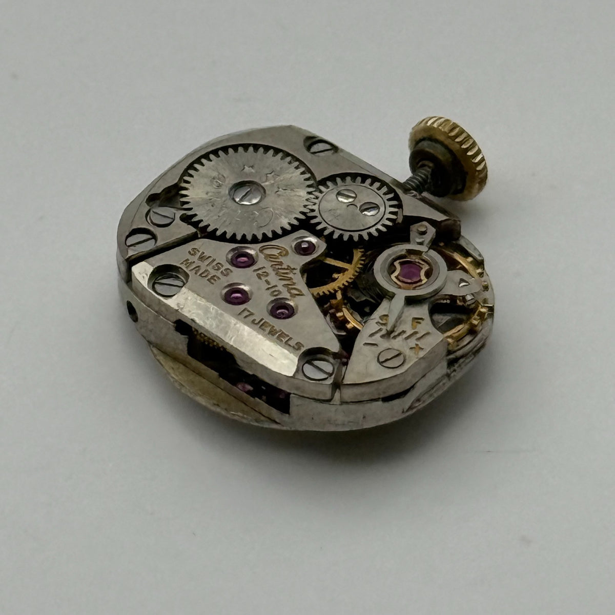 Certina 12-10 Watch Movement Running 17 Jewels Swiss Manual Wind Parts 12.1mm