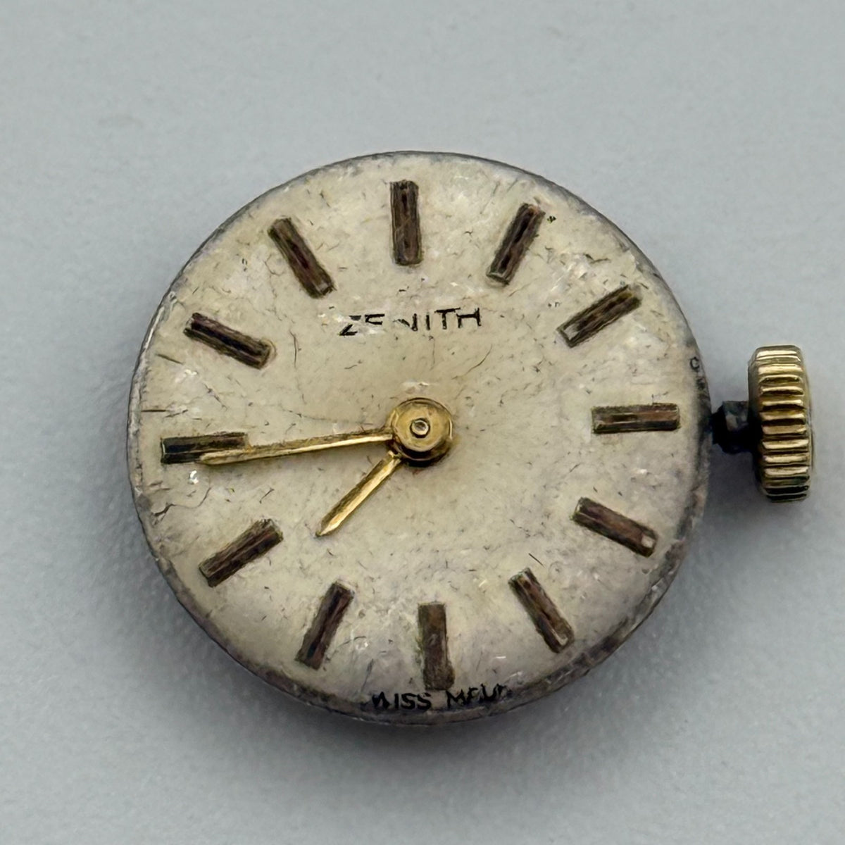 Zenith 1100 Ladies Watch Movement - 4mm Zenith Crown - Running - Parts / Repair