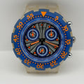 Vintage Swatch Aqua Chrono Watch SBK100 Silver Moon 1994 Swiss 45mm Parts Repair