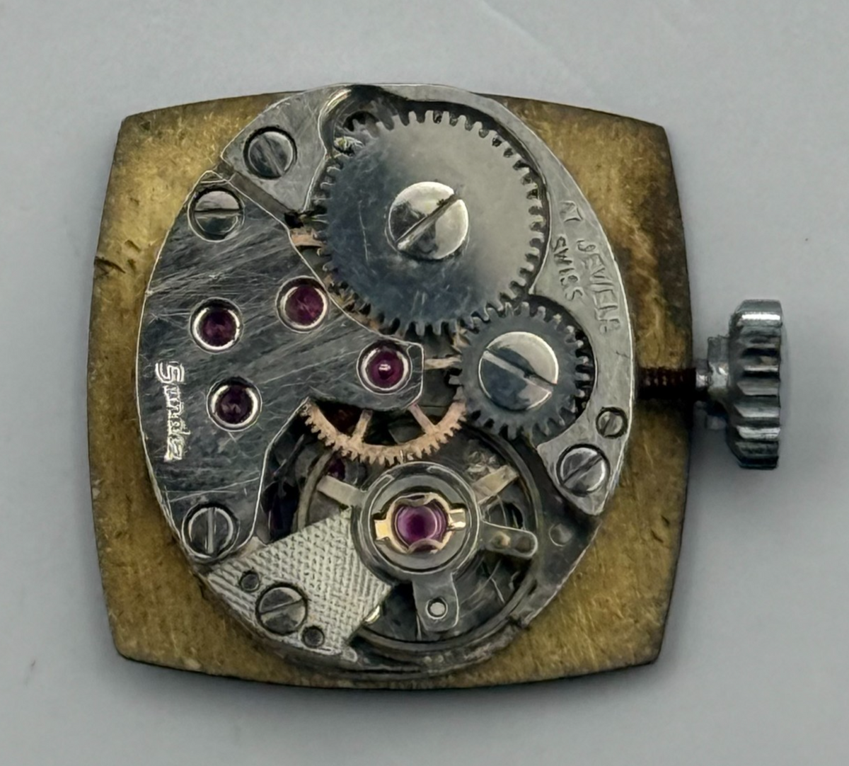 Stone Dial Watch Movement SGT Sandoz Ladies 17 Jewels Manual Wind Parts 12.7mm