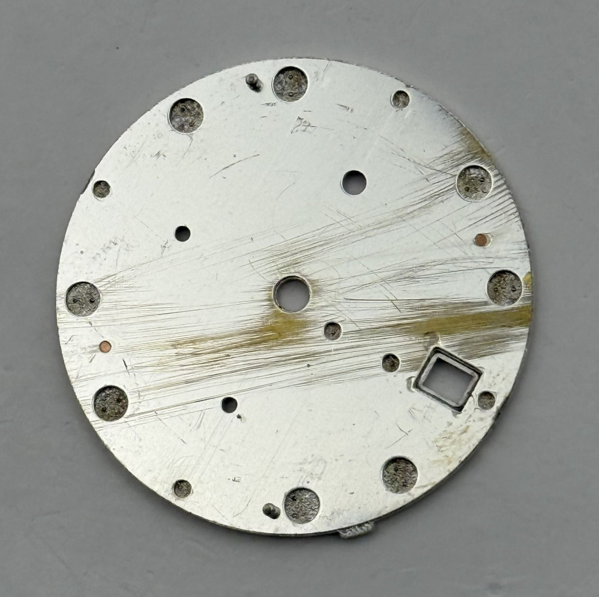 Seiko Watch Dial Chronograph 50M Silver Tone Japan Spare Parts Repair 27.5mm