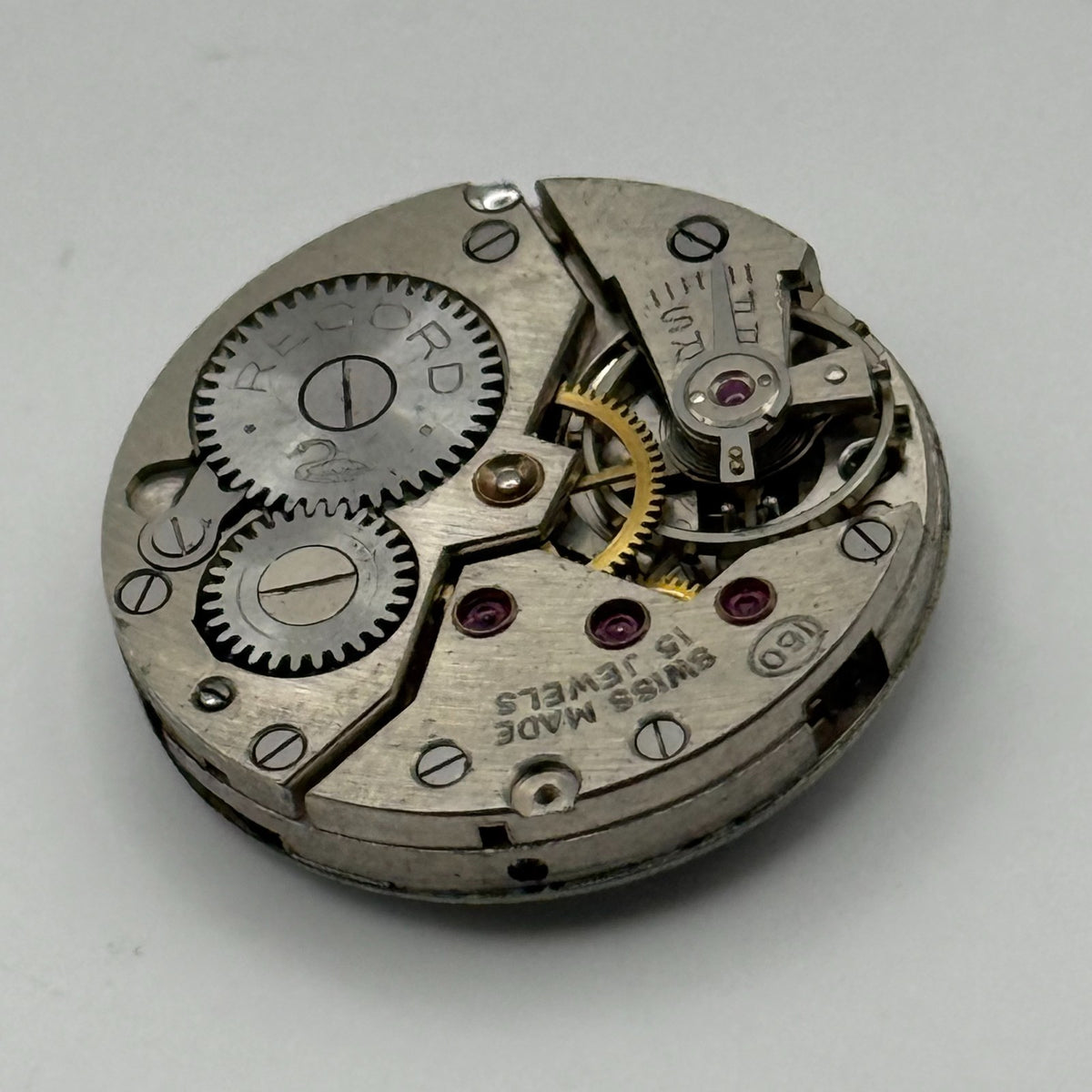 Record 160 Watch Movement - Sub Seconds 15 Jewels - For Parts / Repair - 21.9mm