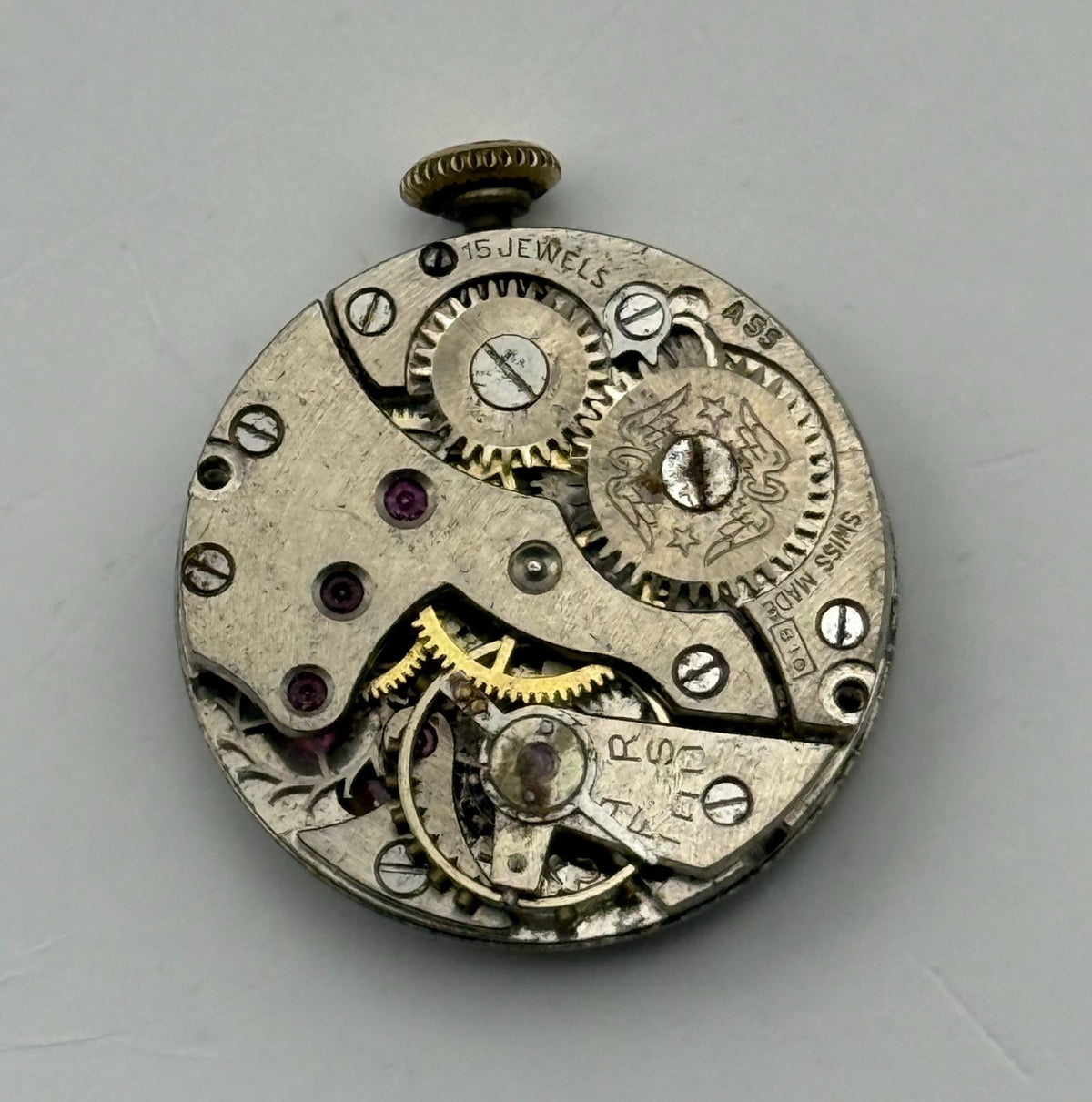 Peseux 220 Watch Movement Rotary 15 Jewels Swiss Manual Wind Parts Repair 19.7mm
