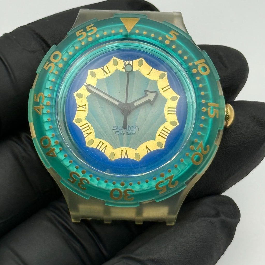 Vintage Swatch Scuba 200 Watch SDK119 Seahorse 1994 ETA Quartz Swiss 40mm Parts 
