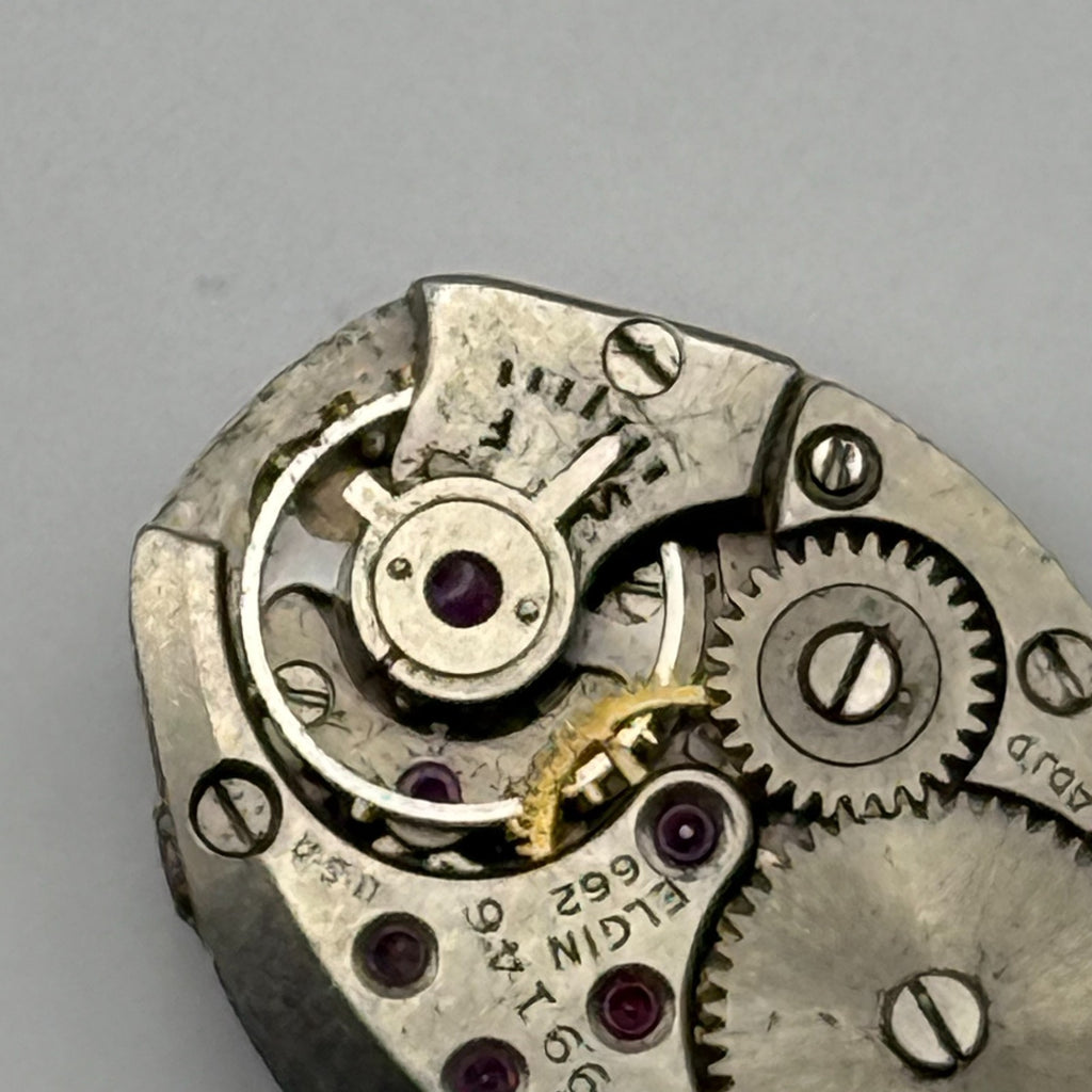 Elgin 662 Watch Movement 17 Jewels U.S.A. Manual Wind Parts Repair 14.2mm