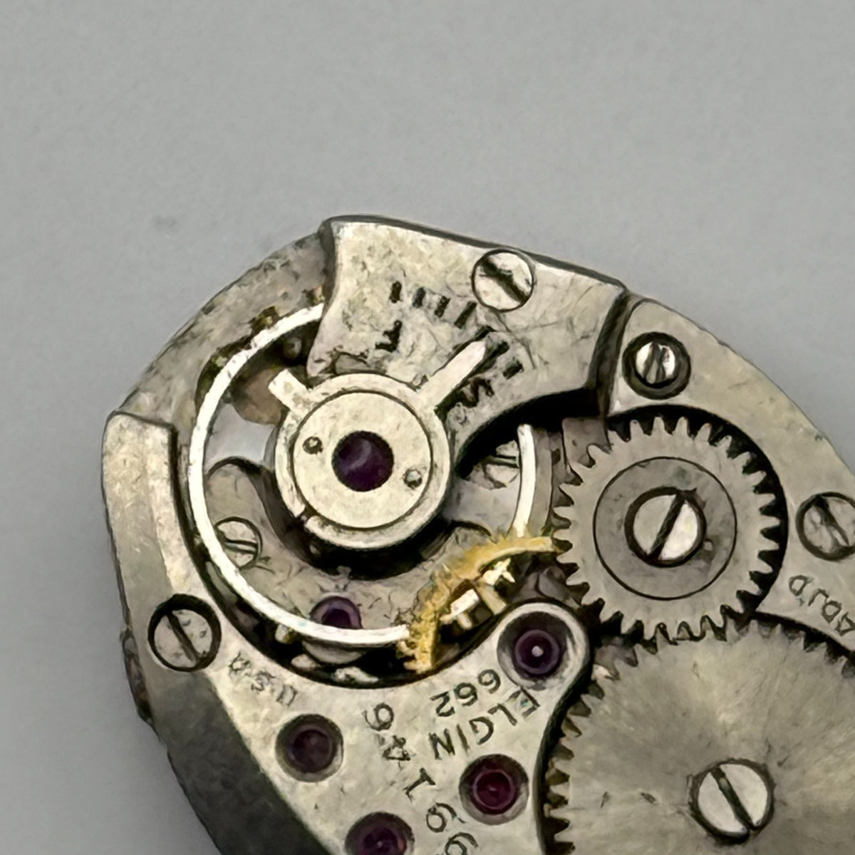 Elgin 662 Watch Movement 17 Jewels U.S.A. Manual Wind Parts Repair 14.2mm