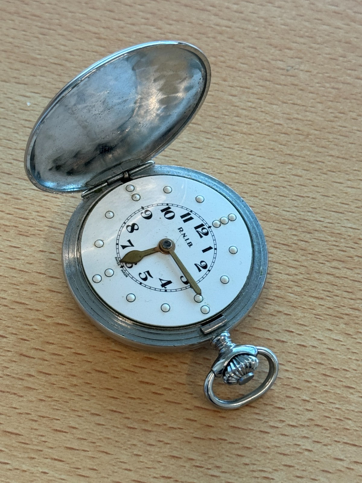 RNIB Braille Pocket Watch Unitas 431 445 Movement For Blind People Needs Repairs