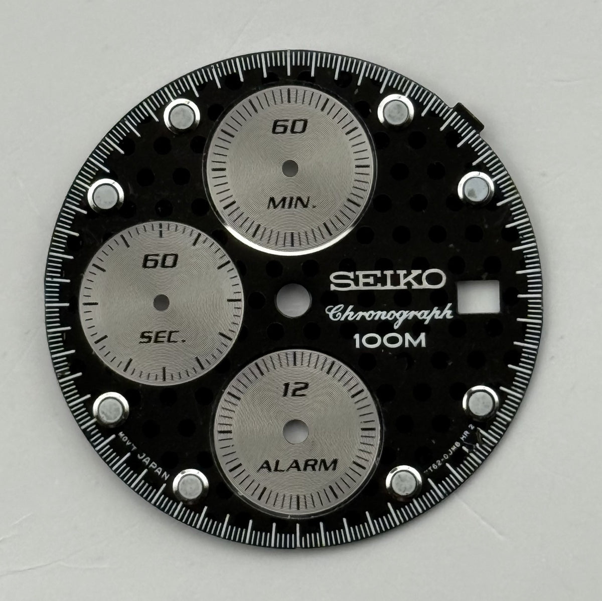 Seiko 7T62-0JM8 Watch Dial Chronograph Alarm 100M Spare Parts Repair 27.4mm