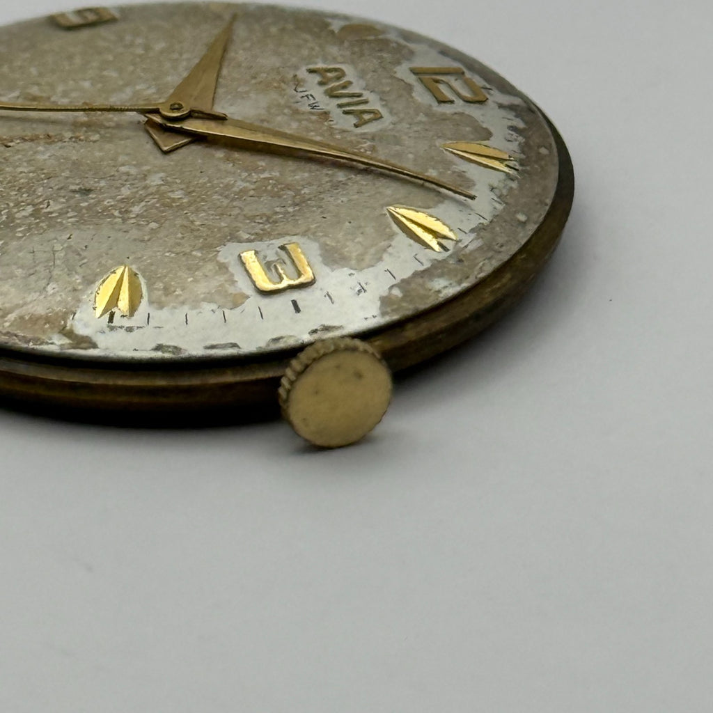 FHF 67 Watch Movement - Avia 15 Jewels - For Parts / Repair - 29.8mm