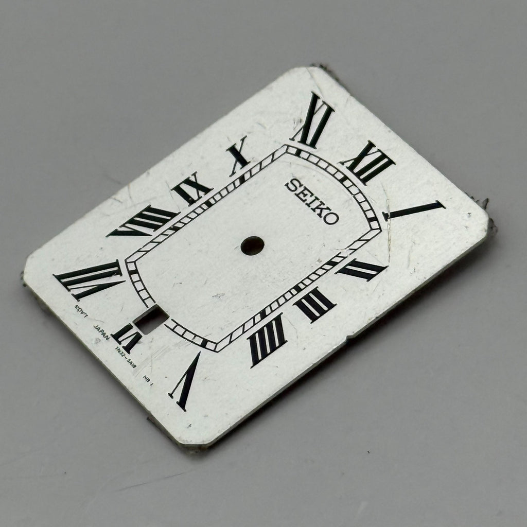 Seiko 7N02-5A18 Watch Dial Rectangular White Japan Spare Parts Repair 22.7mm