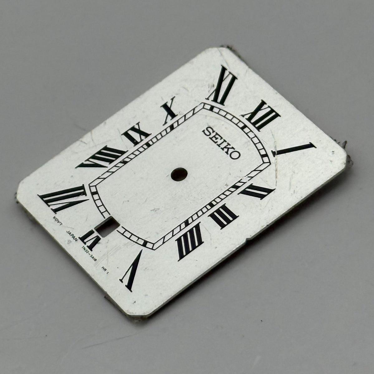 Seiko 7N02-5A18 Watch Dial Rectangular White Japan Spare Parts Repair 22.7mm