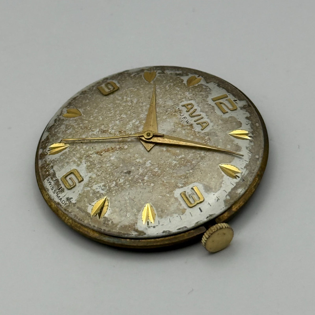 FHF 67 Watch Movement - Avia 15 Jewels - For Parts / Repair - 29.8mm