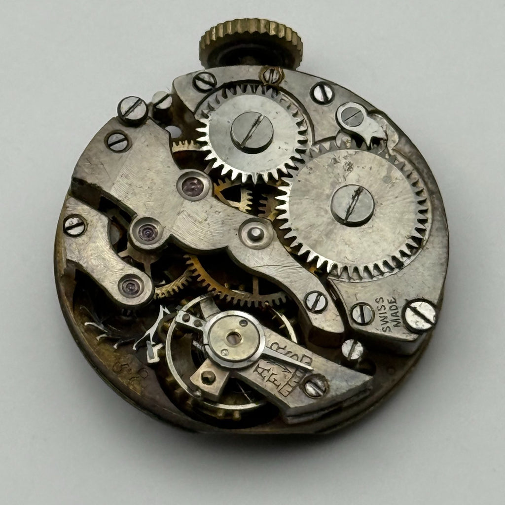 Unidentified Watch Movement Running Swiss Made Manual Wind Parts Repair 23.6mm