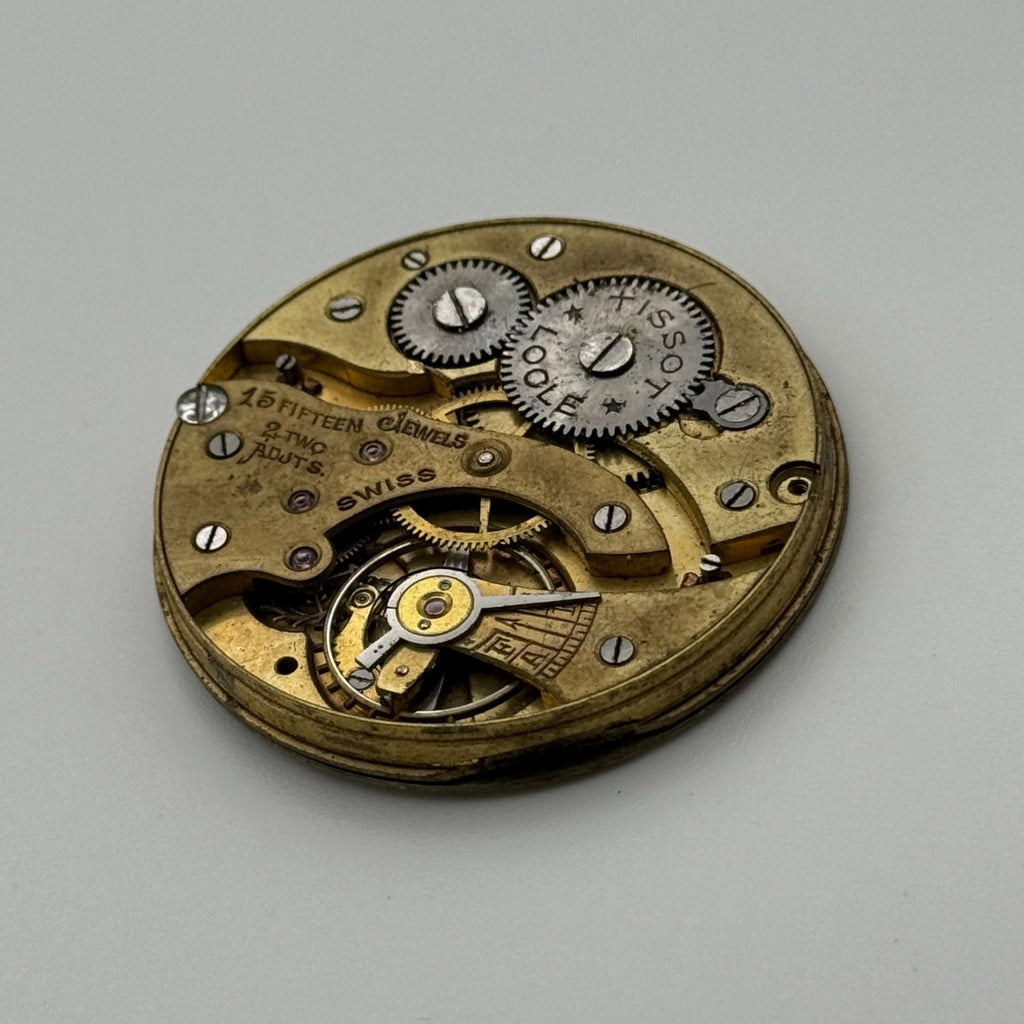 Swiss Lever Pocket Watch Movement - Tissot 18''' Hunter - Parts / Repair 41.4mm