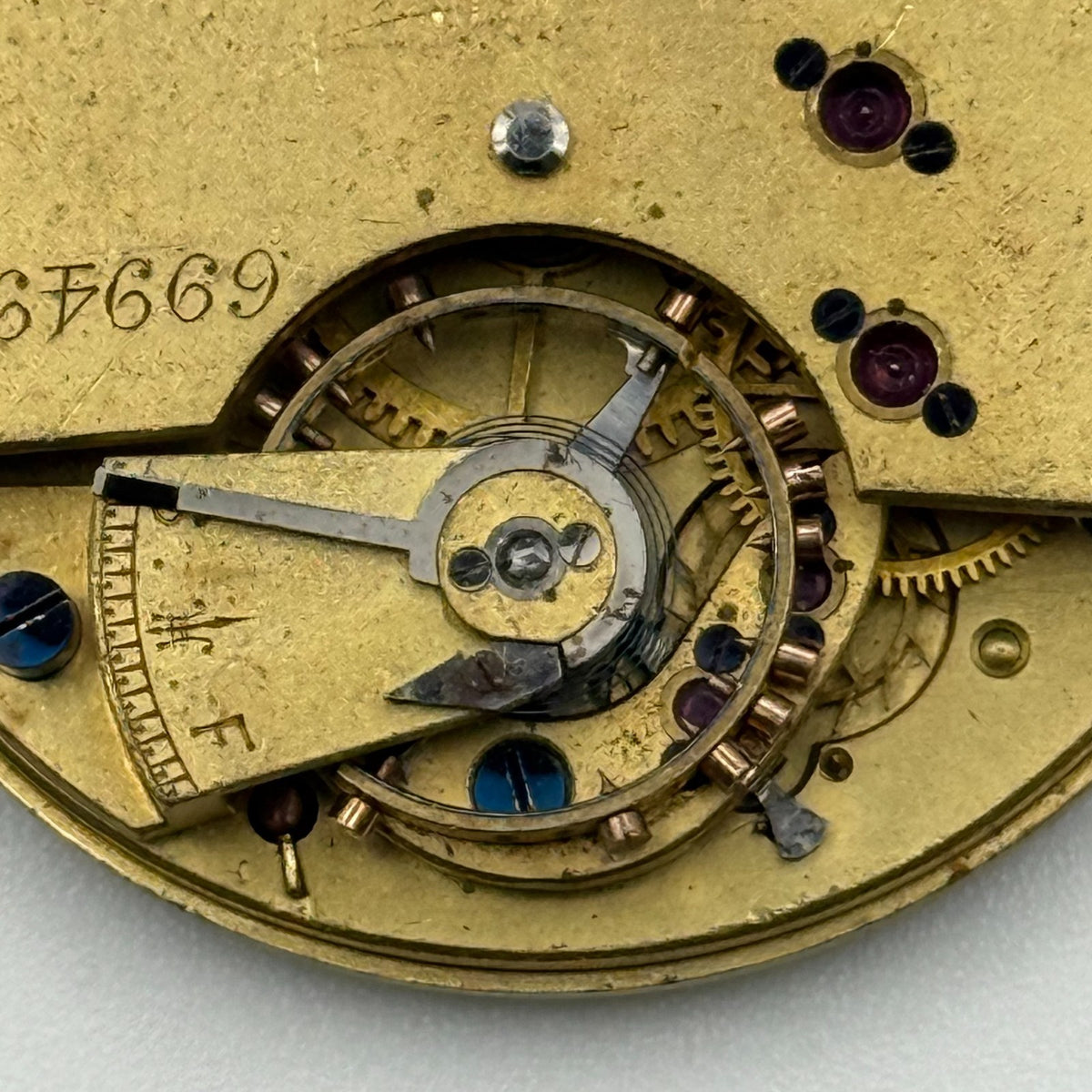 English Lever Pocket Watch Movement - Unidentified - Parts / Repair 35.7mm