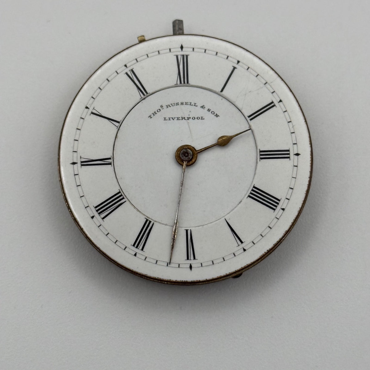 English Lever Pocket Watch Movement - Thos Russell Liverpool - Parts/Repair 34mm